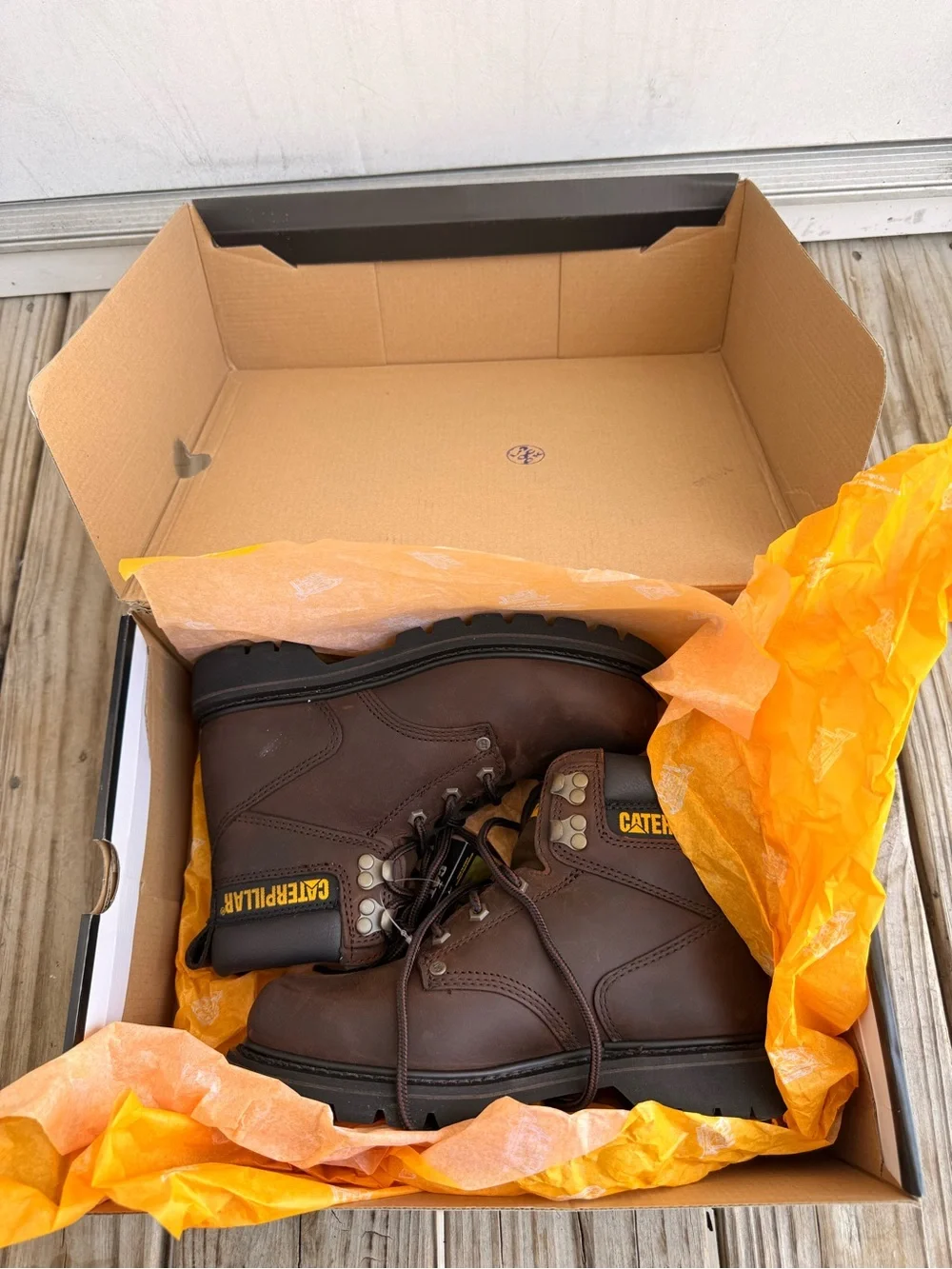 Caterpillar Brown and Black Lace-Up Work Boot